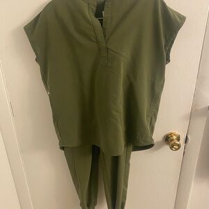 Figs Olive Green Scrub Set